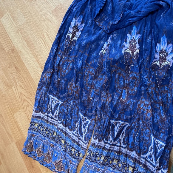 Free People Blue Wide Leg Pants - Picture 4 of 5